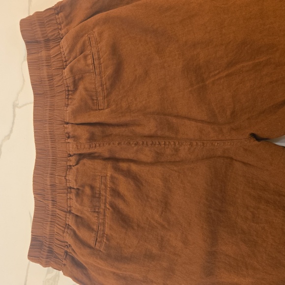 Quince 100% Linen Wide Leg Womens Pants Trousers Brown Size XL - Picture 7 of 10